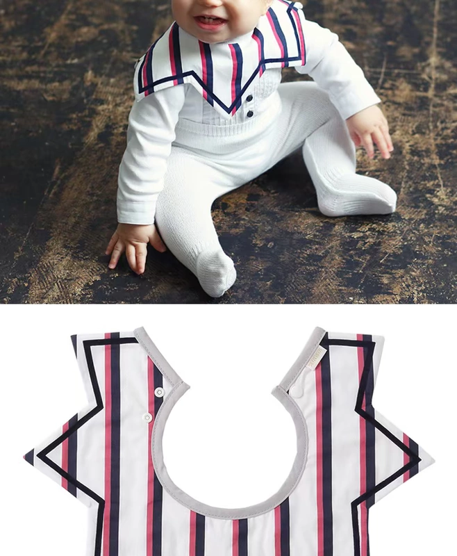 Nhật Bản MARLMARL chính thức của nam giới Kho báu sinh nhật trăng tròn hộp quà tặng 03 với bib apron jumpsuit vương miện 4 mảnh - Bộ quà tặng em bé