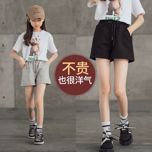Шорты, тонкие штаны, летняя спортивная детская летняя одежда, коллекция 2023, в западном стиле, свободный крой