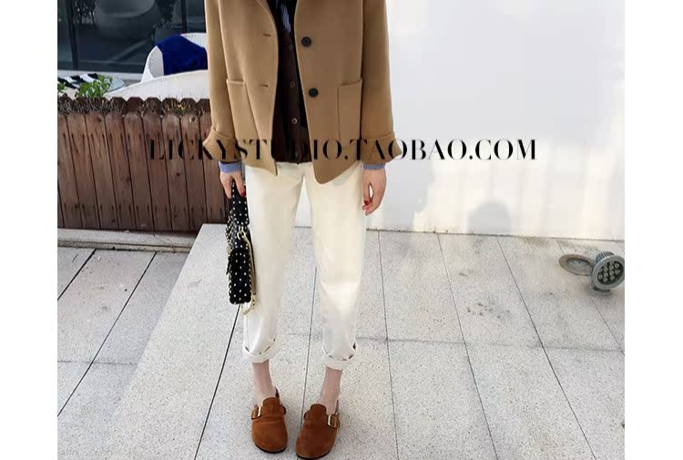 LS ~ Cổ điển Pháp ~ Nhỏ thanh lịch ~ Khaki ngắn tay len với áo khoác cashmere áo dạ nữ đẹp