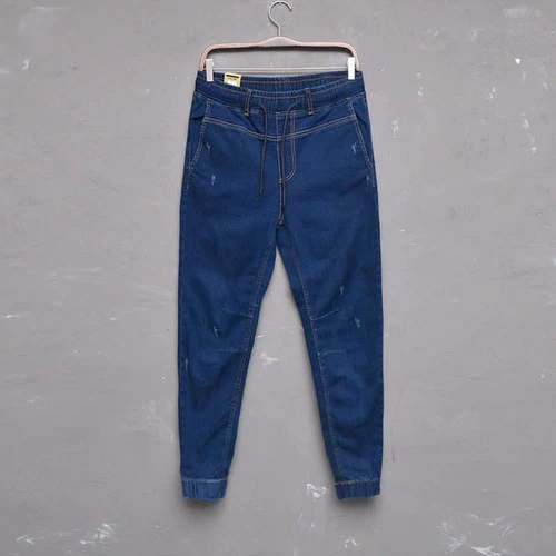 Эластичные штаны для мужских джинсов, эластичные жесткие тренды моды