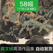 Gong Wenzhens traditional Chinese painting high-definition electronic pictures meticulous flower and bird copying inkjet decoration painting materials 58 pieces