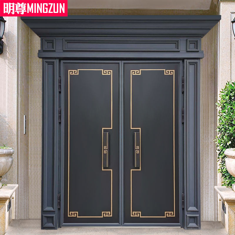Mingzun custom villa gate Chinese style home double door rural double door rural courtyard zinc alloy mother door