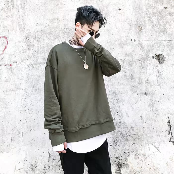 OVERSIZE lỏng thương hiệu áo khoác đường phố cao cũ đã gội sạch phần tóc mỏng phần bF gió 侃 với áo len nam và nữ áo hoodie cộc tay