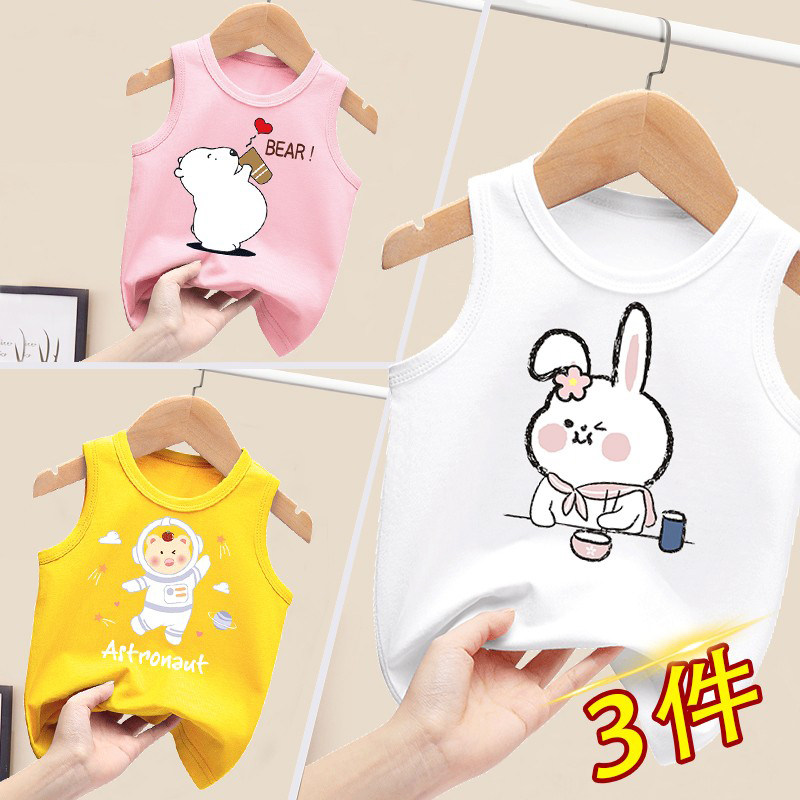 Girls vest cotton summer thin baby sleeveless tops children's baby slings children's western style clothes summer clothes