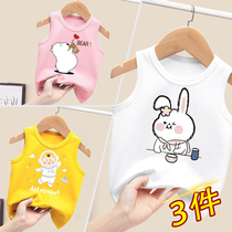 Girl Vest Pure Cotton Summer Slim Fit Baby Sleeveless Blouse Childrens Baby Harnesses Children Foreign Air Clothes Summer Dress