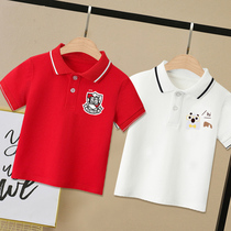 Boy short sleeve T-shirt 2022 New Korean version Loose Pure Cotton Polo Shirt Baby Thin blouse Dress Summer Clothing 1