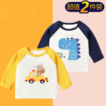 Childrens pure cotton blouses baby clothes beating undershirt boy spring autumn t T-shirt slim fit baby baby long sleeve autumn clothing 1 summer