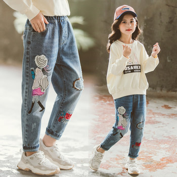 Children's trousers autumn trousers 2022 new girls' spring and autumn jeans Western style big boy Korean version of the old pants tide