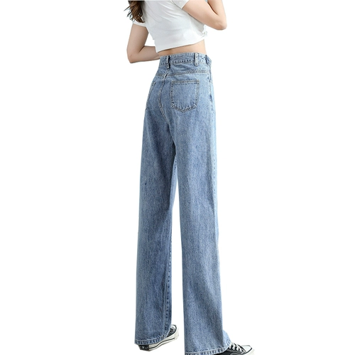 Осенние джинсы, штаны, леггинсы, высокая талия, 2021 года, оверсайз, свободный прямой крой