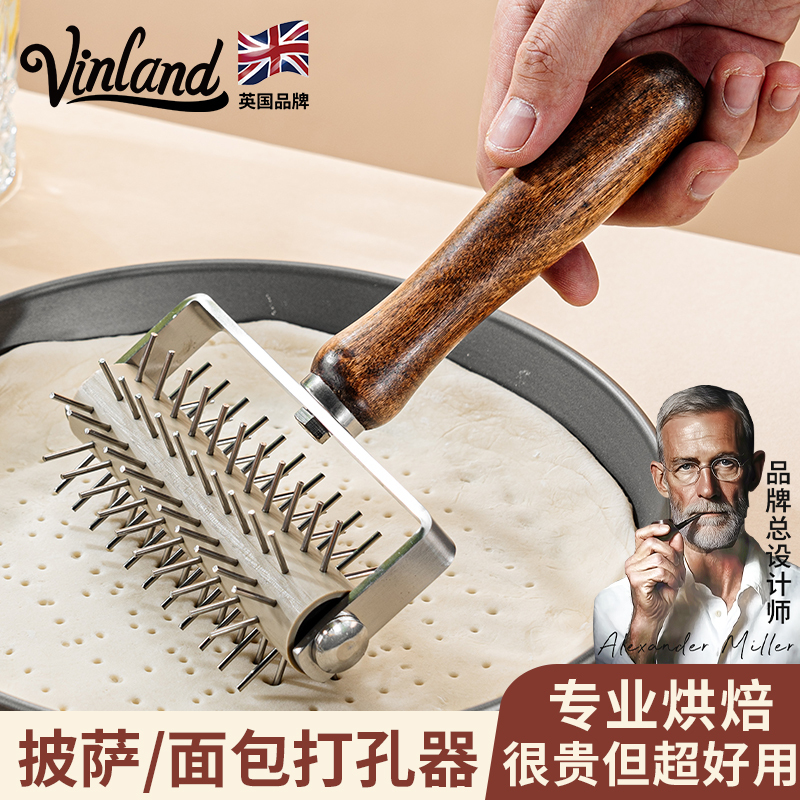 British Pizza Perforator Bread Venting Needle Baking Rolling Needle Perforating Tool Special Roller Knife for Dough Cutting British Pizza Perforator Bread Venting Needle Baking Rolling Needle Perforating Tool Special Roller Knife for Dough Cutting