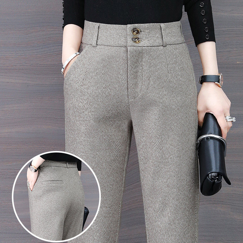 Hairy suit pants children 2021 autumn and winter new display slim fit straight cylinder Leisure Smoke Tubes Small Feet Roperin Kharen Pants