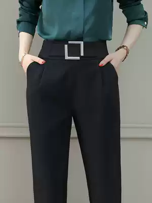 Pants women's summer 2021 new thin black high waist casual thin harem pants nine-point spring and autumn suit women's pants
