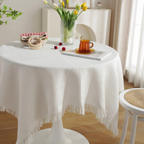 Table cloth light luxury high sense small round table tabletop fabric tea few white photography American style Japanese style French modernity in