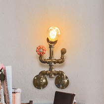 Industrial Wind Iron Art Water Pipes American Nordic Postmodern Ancient Bronze Color Robot Wall Lamp Folk-Like Board Room Wall Lamp