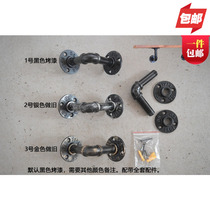 Industrial retro water pipe Iron Triangle word 90 degree right angle loft shelf layer partition bookshelf bracket bracket bracket