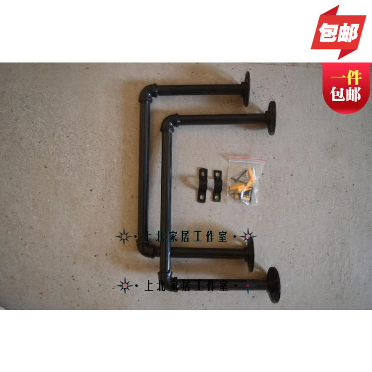 loft retro American industrial water pipe rack bracket water pipe bookshelf bracket partition American country bookshelf