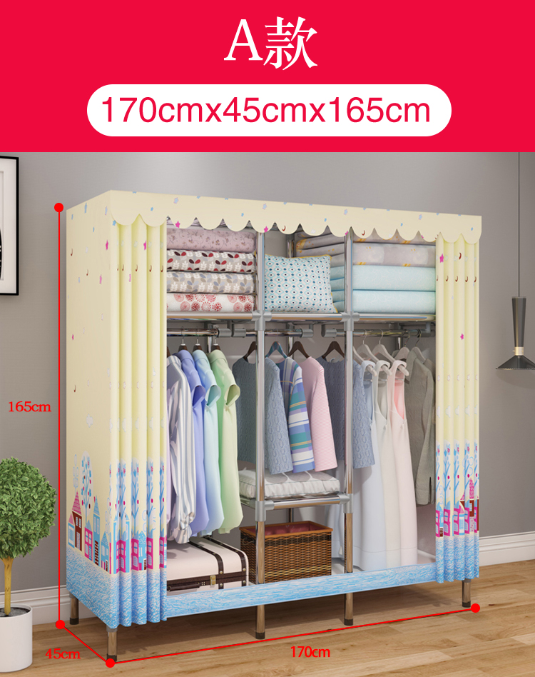 cho thuê phòng ngủ nhà đơn giản vải tủ vải tủ quần áo tủ quần áo vải tăng cường NPC ký túc xá số lẻ và chẵn số tủ quần áo - Buồng các mẫu tủ quần áo gỗ