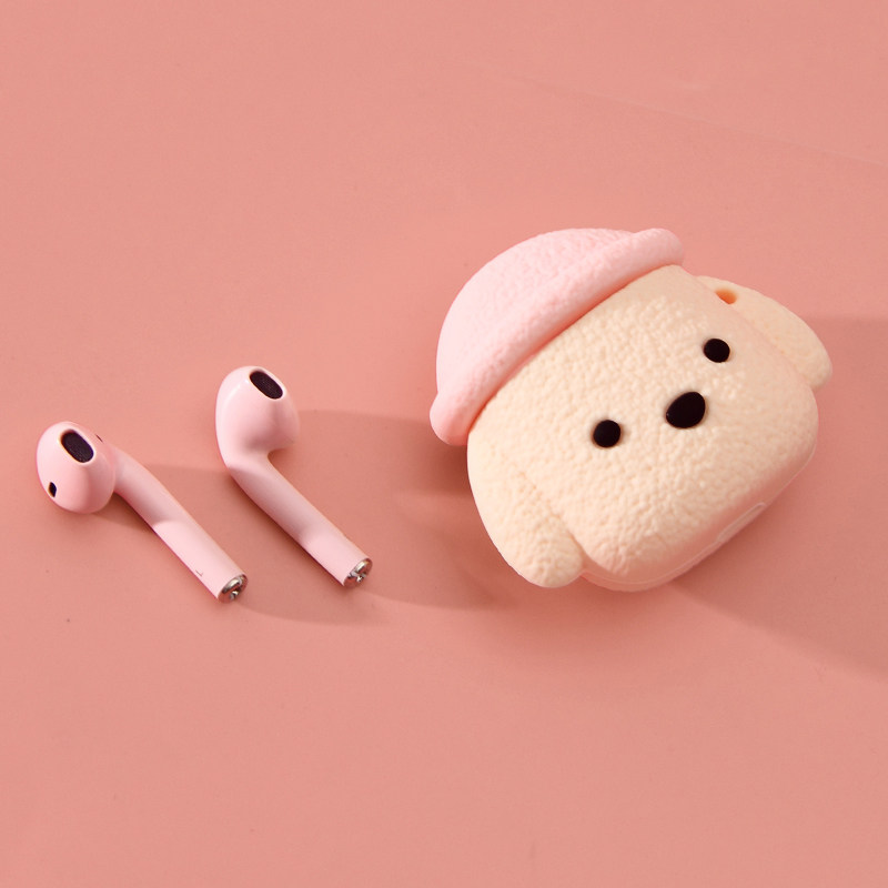 (high face value ladies'money) Bluetooth headphones Ladies in 2021 new cute and genuine wireless girls' Pink Cartoon Mini Huawei Vivo Apple Oppo Xiaomi Universal Half-into Ear Style