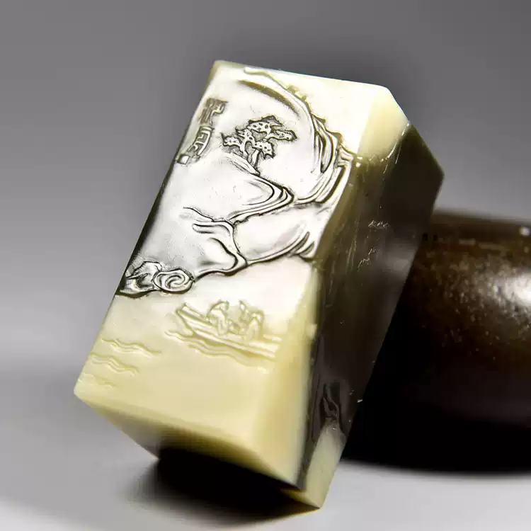 臻品收藏壽山石荔枝凍石《子母獸印章》印石滿絲通透材大