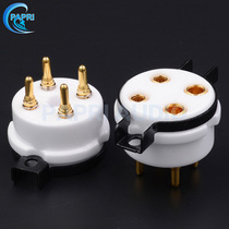 EIZZ ceramic 4-pin electronic tube holder 95 stainless steel ceramic gold-plated four-pin 300B 2A3 101D 5A3 bile socket