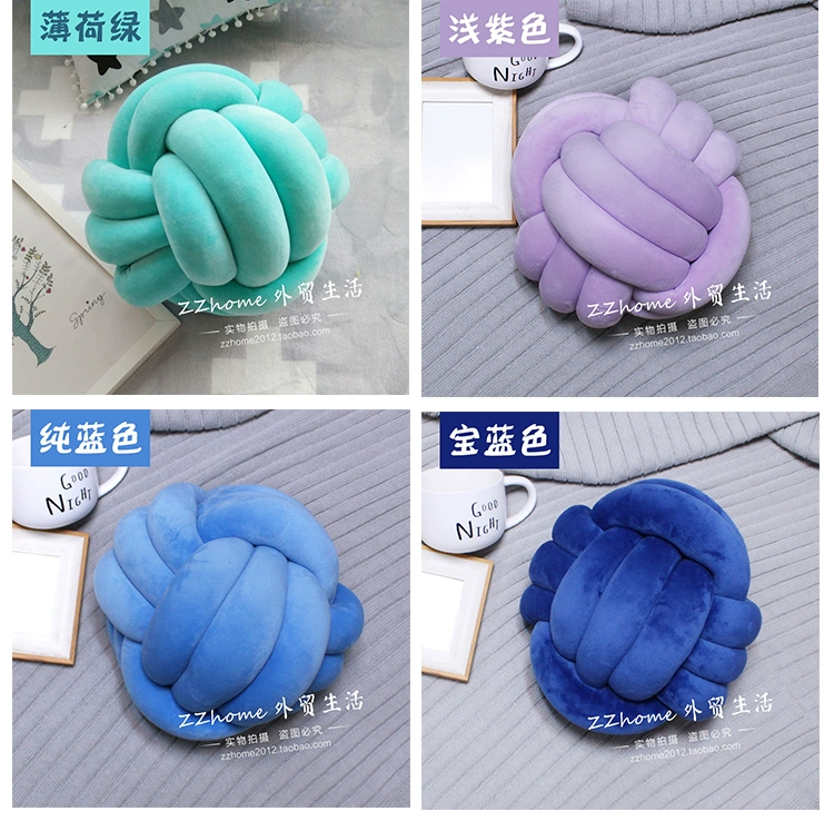 Đan mạch net red với Knot bóng thắt nút gối màu rắn gối sofa gối tay gối creative Bắc Âu cushion trang trí