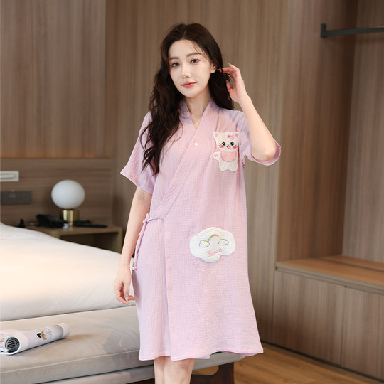 浴巾女士纯棉纱布全棉2025新款速干不掉毛透气夏季浴袍浴衣可穿式