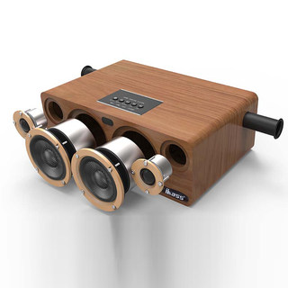 ibasshifi木质蓝牙车载大功率低音U盘音箱电脑电视音响喇叭低音炮