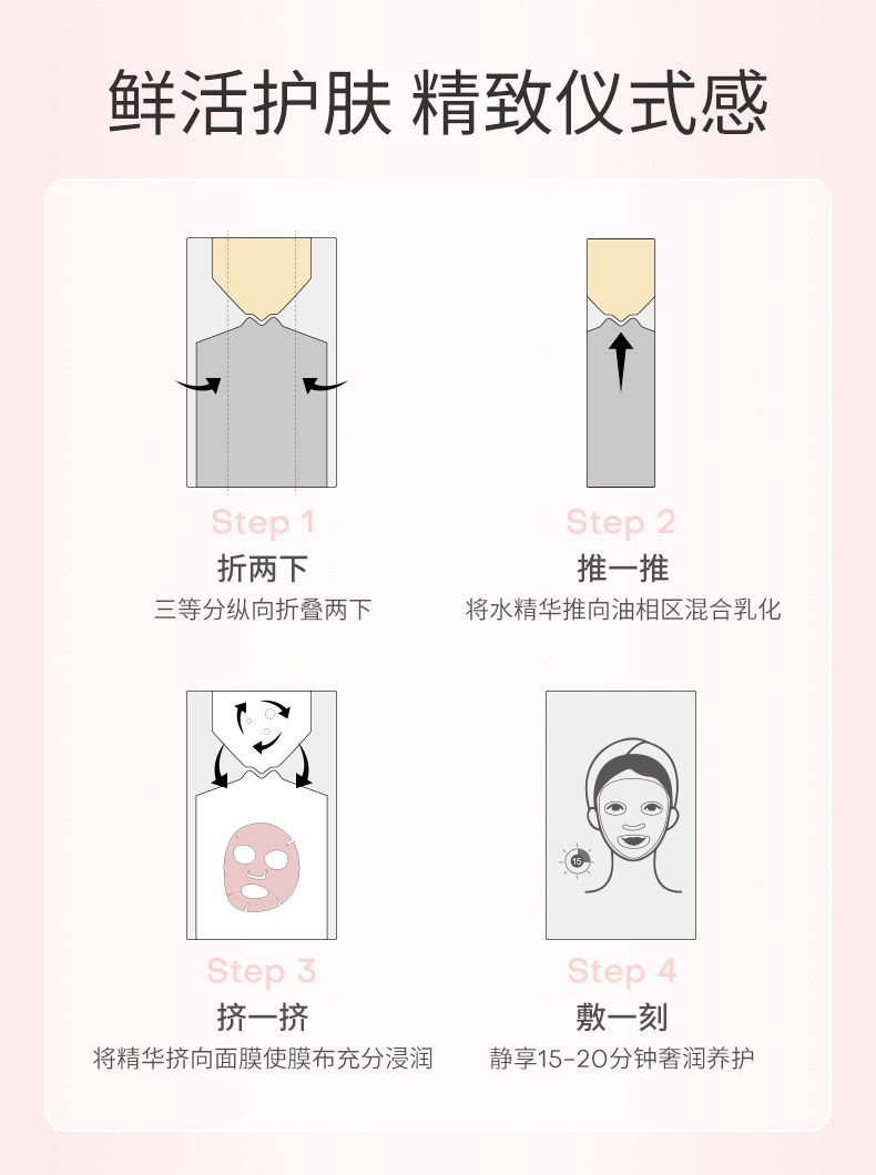 【中国直邮】 夸迪双仓水油双锁花萃润透面膜 修护保湿 1盒5片 授权经销