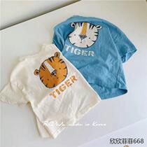 Summer boy short sleeve T-shirt male and female baby cotton blouse cartoon casual half sleeve baby summer round collar child clothing