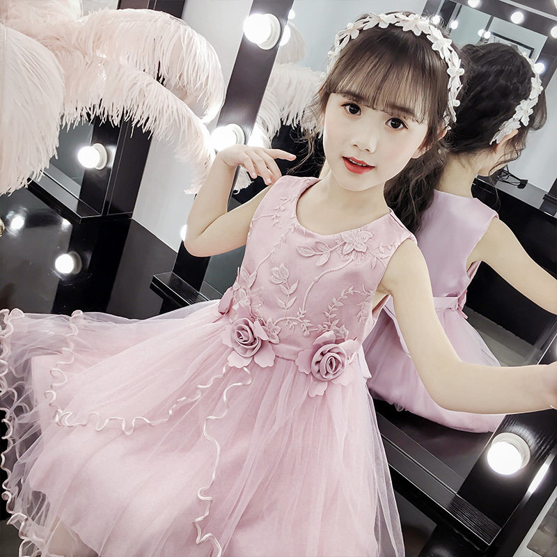 Girls summer dress 2022 new style 6 children 5 Western style 8 girls net red princess skirt dovetail skirt 7 years old