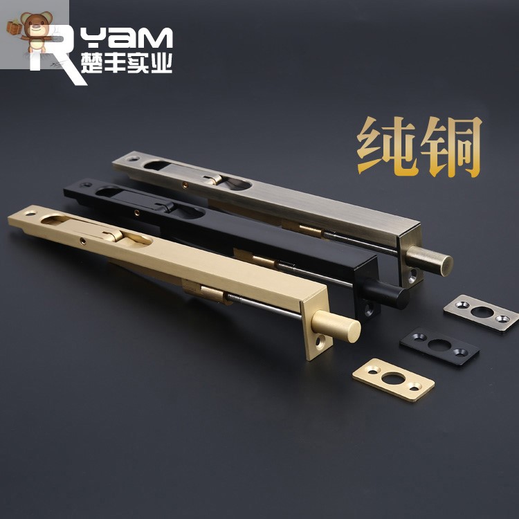 304 stainless steel concealed door latch double door door door pair door bolt extended heaven and earth box plug black gold