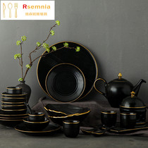 Rsemnia Nordic style light luxury tableware Ceramic dish set Household Jingdezhen Japanese rice bowl plate combination