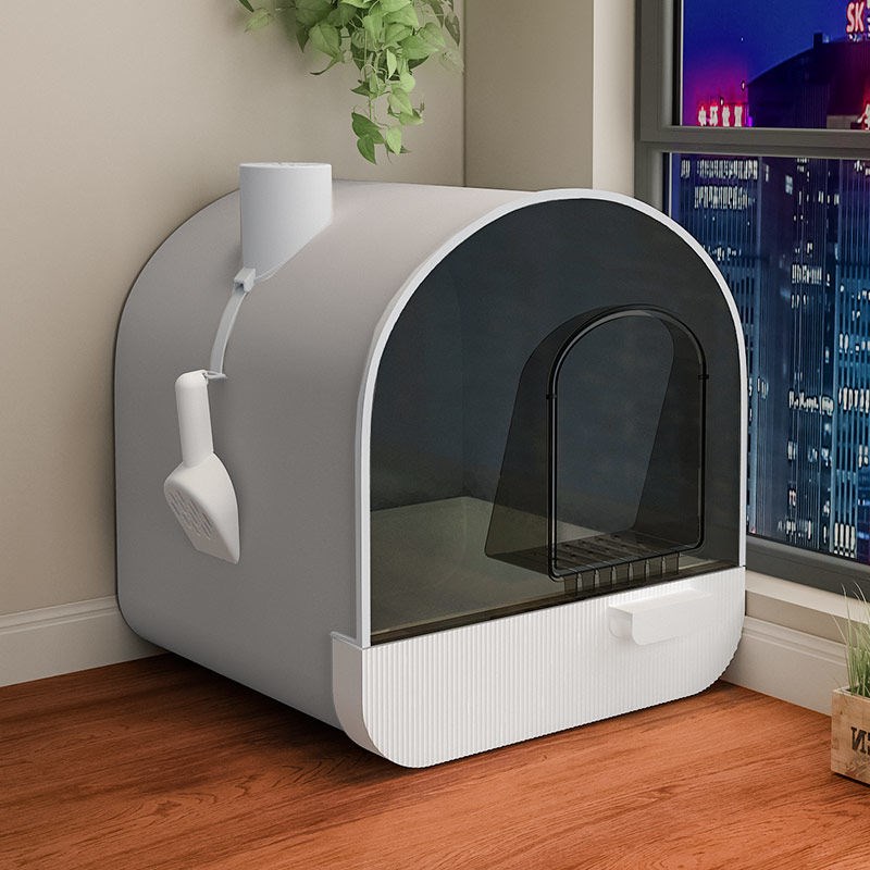 Full Enclosed Cat Litter Basin Super Large Sepal kitty kitty Toilet Mesh Red Drawer Cat Litter Basin anti-sand anti-splash