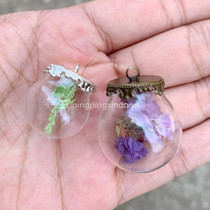 dyi transparent glass dome metal hoist necklace wearing pendant bottle clothing with pendant simple fashion