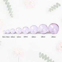 Light pink single hole hollow glass dome jewelry diy handmade material Net red earrings necklace glass ball accessories