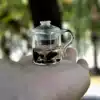 Custom simple doll house handmade glass teacup miniature version of the scene decoration high temperature mini tea set