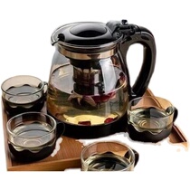 (High temperature kettle set) Glass tea set Household Kung Fu tea cup small tea tray