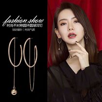 Hong Kong (designer) RVY 2021 new earrings female simple Joker earrings long personality temperament earrings