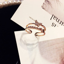 Hong Kong (designer) RVY 2021 new ring female fashion 100 hitch personality butterfly knots ring tail ring