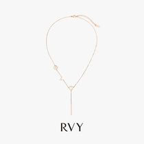 Hong Kong (designer) RVY 2021 new 100 hitch letter necklace woman lock bone chain light and luxurious pendant