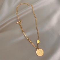  Hong Kong (designer)RVY 2021 new necklace female letter round brand clavicle chain light luxury retro simple