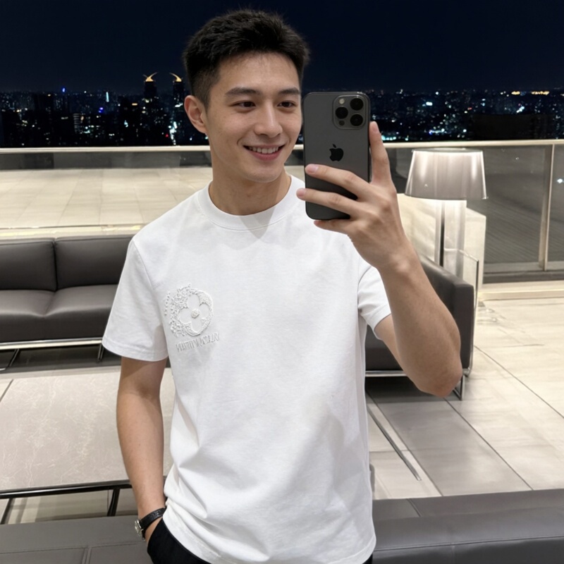 Directly Shipped from Hong Kong, Lv K Exclusive Store Men's Summer Luxury T-Shirt, High-End Comfortable Brand Replica from Shenzhen Nanyou, European and American Style