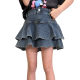 ເດັກຍິງ denim skirt 2024 summer ໃຫມ່ແບບເກົາຫຼີຄົນອັບເດດ: ແບບ street cake skirt pants ສໍາລັບເດັກຍິງຂະຫນາດໃຫຍ່ແບບ trendy