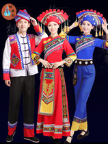 South Chinas Guangxi Zhuang Apparel Female Adult March Tri-song Festival 56 Ethnic Minority Costume Mens Costume Mens Costume Return to the Mothers Family