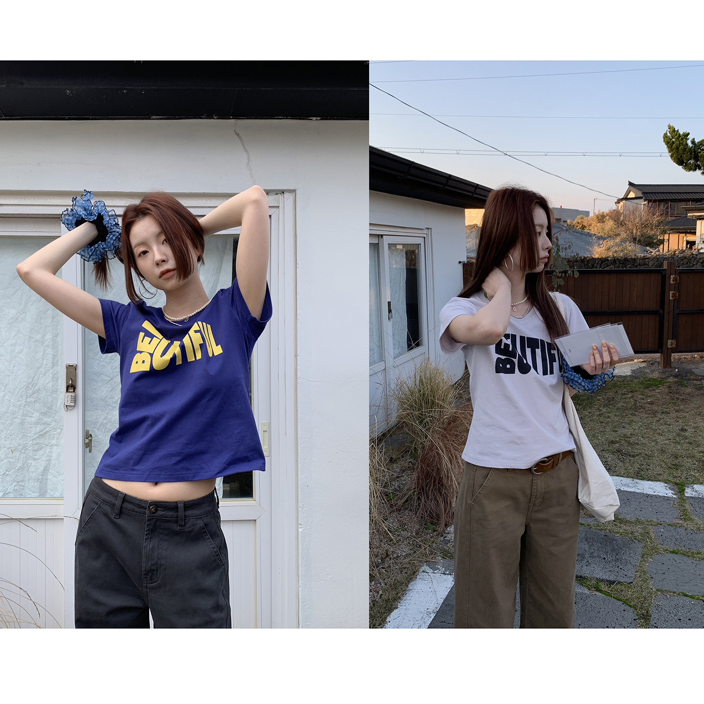 HelloooEat повседневная футболка с буквенным принтом, круглый вырез, стройнящая модель в стиле ins