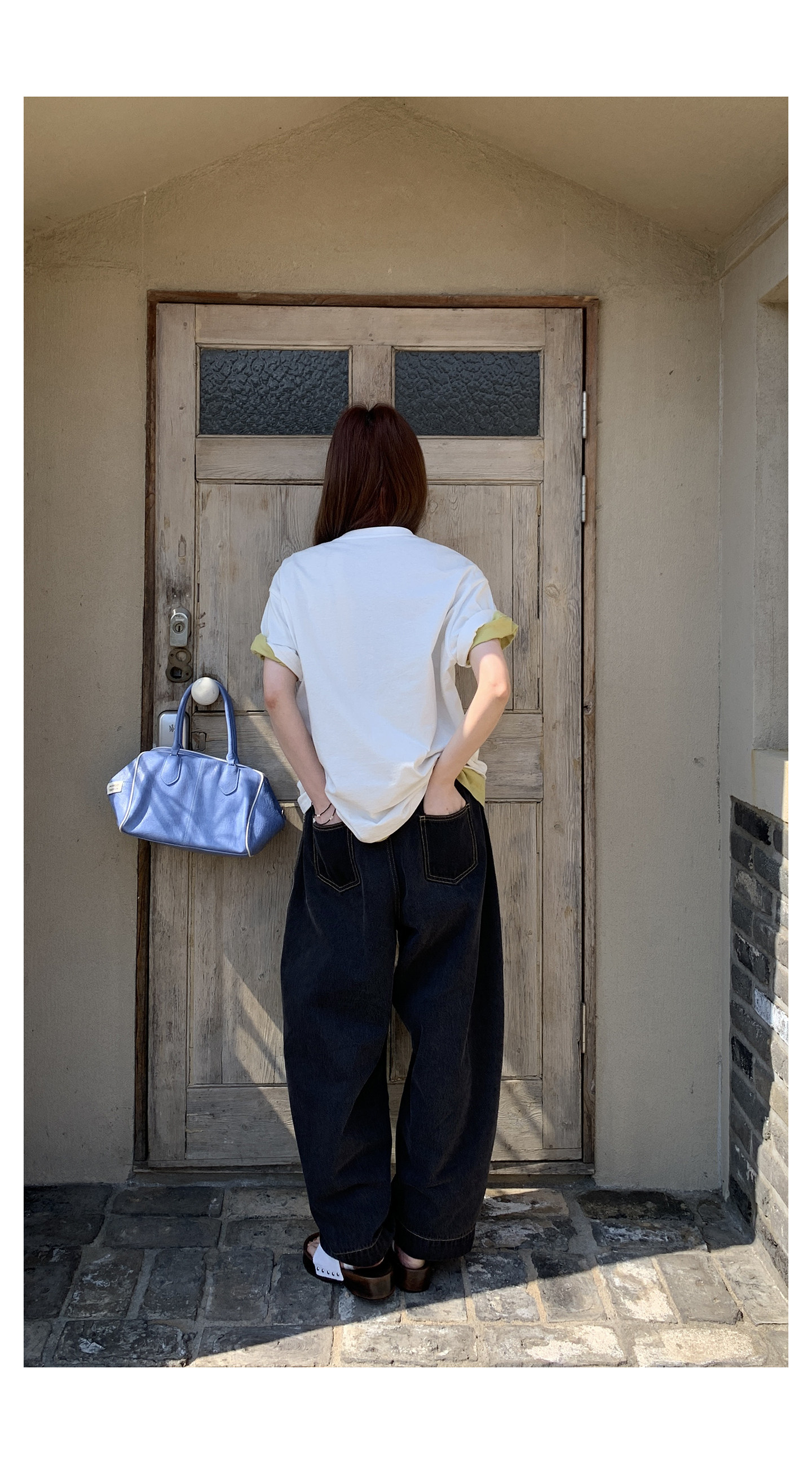 HelloooEat Винтажные джинсы с контрастной строчкой, свободные широкие женские брюки весна-лето