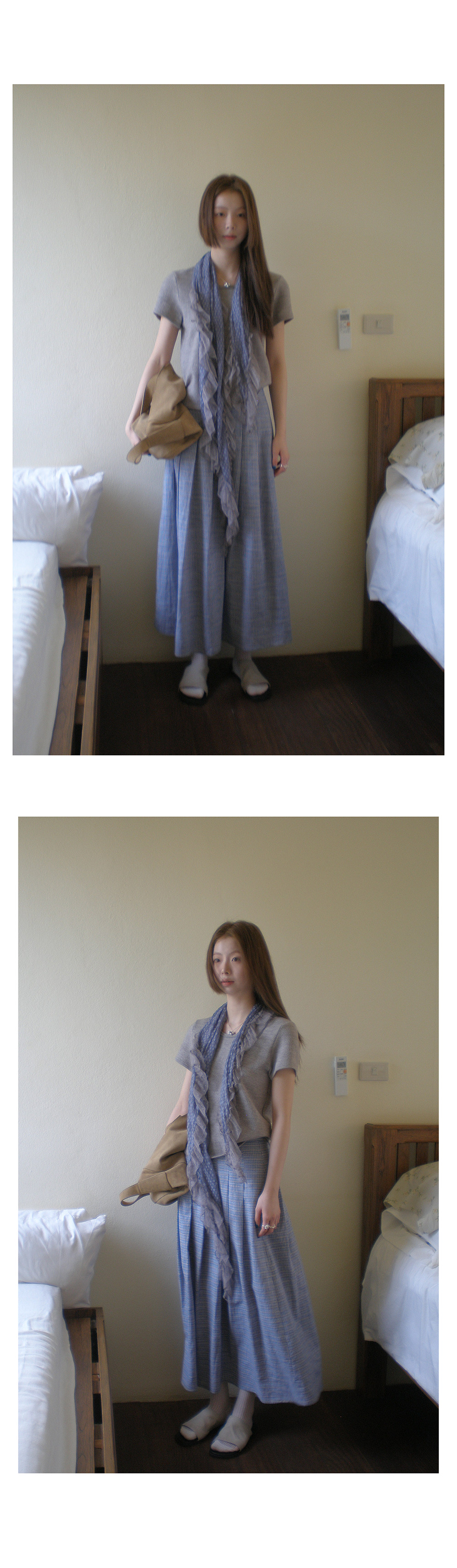 Hellooo Eat свежая сине-фиолетовая клетчатая юбка 2025 ретро плиссированная клетчатая стройнящая длинная юбка