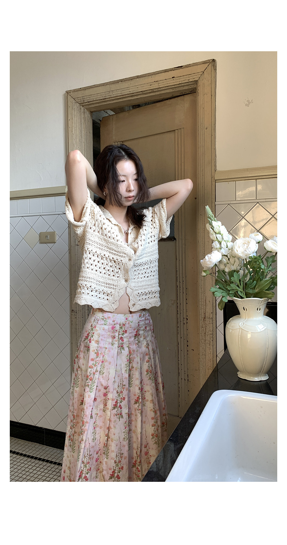 Hellooo Eat французская винтажная юбка с цветочным принтом 2025 летняя элегантная плиссированная юбка средней длины для женщин