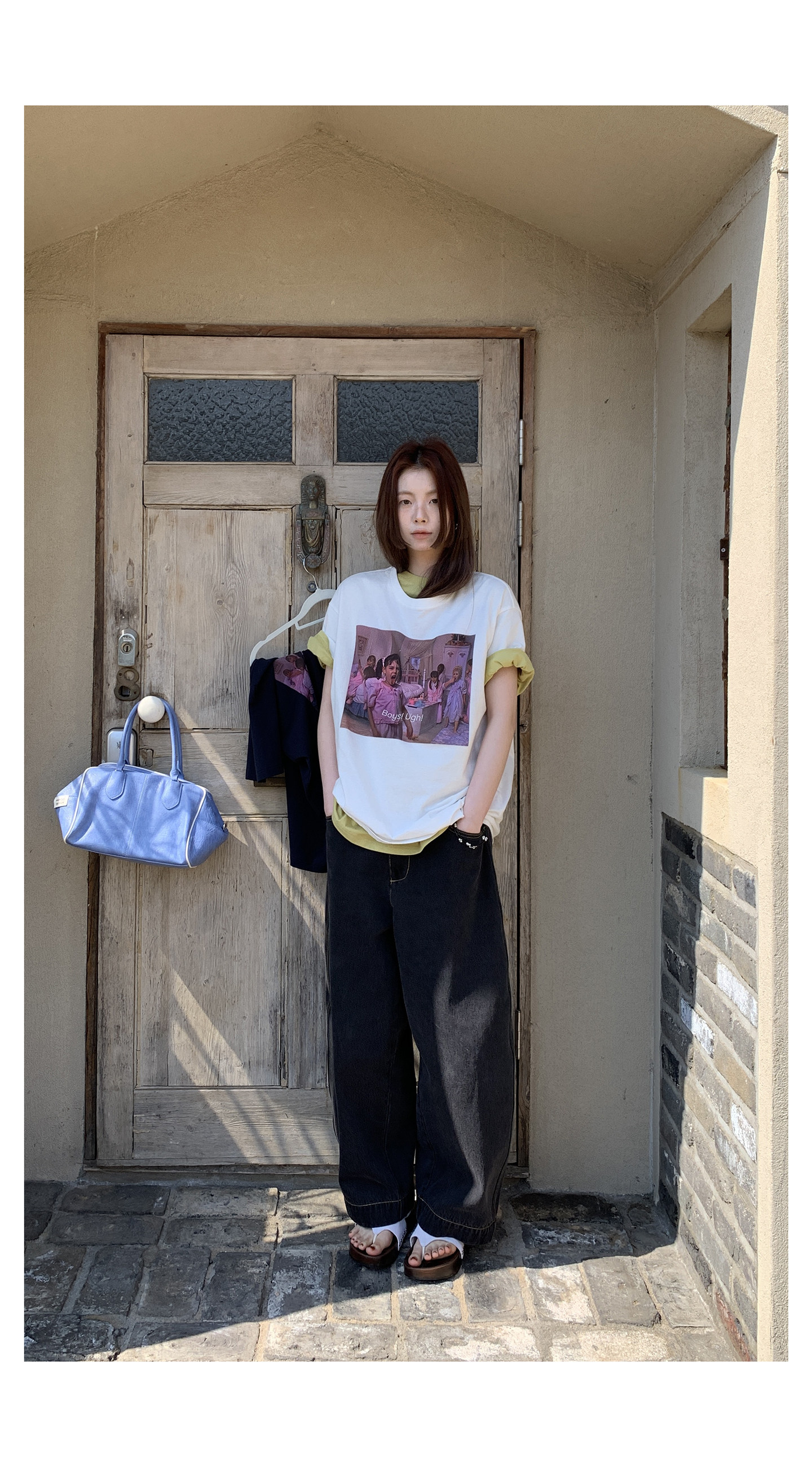 HelloooEat Винтажные джинсы с контрастной строчкой, свободные широкие женские брюки весна-лето