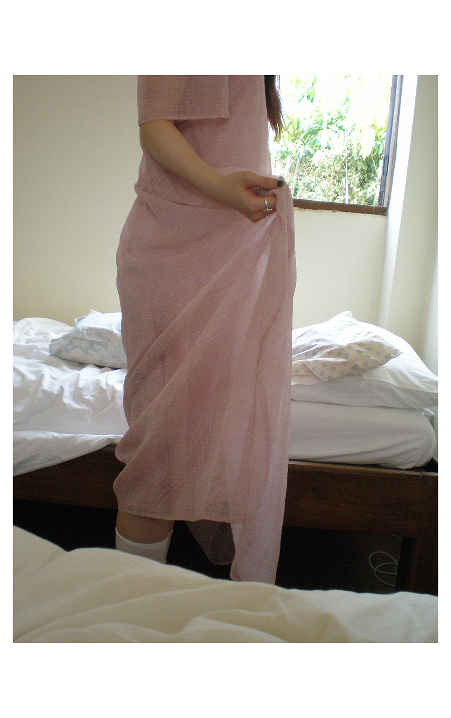 HelloooEat Красивое освежающее двухкомпонентное платье из шифона с пышными рукавами в корейском стиле свободного кроя для отдыха